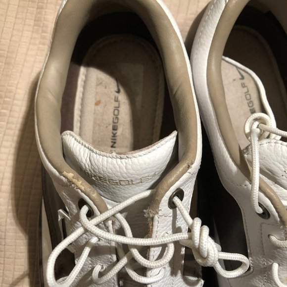 Nike Golf men leather shoes white and brown 10 1/2